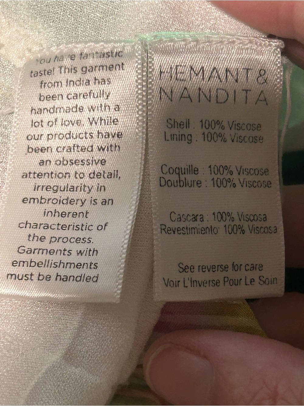 Hemant & Nandita Women's Jorah Watercolor Print Midi Dress - Size Large - Picture 6 of 7
